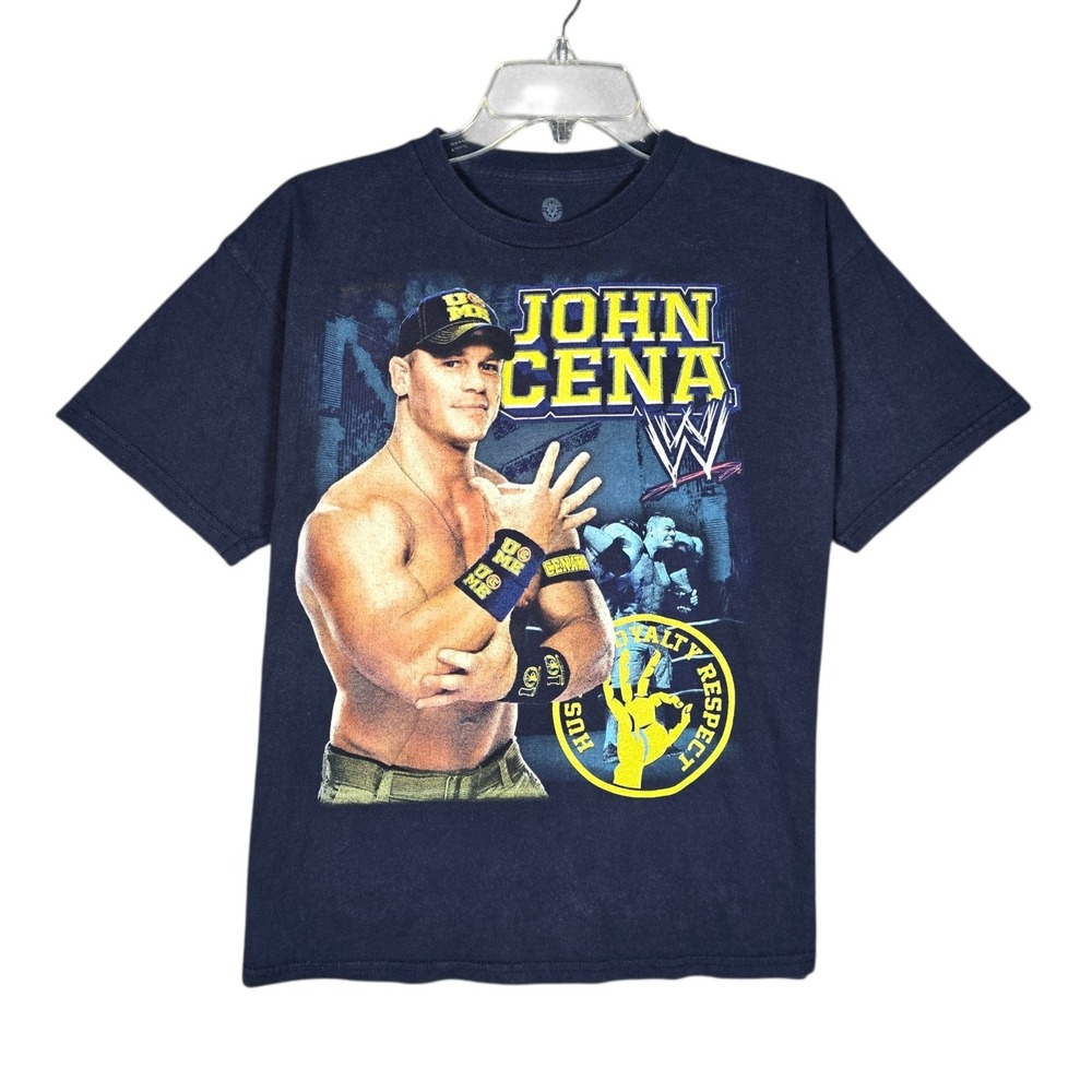 John Cena T-Shirt Youth Large Navy Blue Wrestling U Can't See Me‎ Y2K 2013